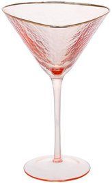 Набор 4 фужера Diva Pink бокалы для мартини 190 мл, розовый с золотым кантом BD-579-249 фото