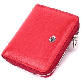 Кожаный женский кошелек на молнии с металлическим логотипом производителя ST Leather 19484 Красный b19484 фото