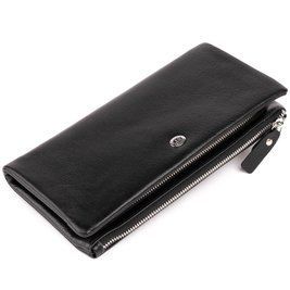 Кошелек-клатч из кожи с карманом для мобильного ST Leather 19310 Черный b19310 фото