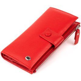 Кошелек кожаный женский на хлястике с кнопкой ST Leather 19281 Красный b19281 фото