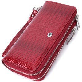 Женский клатч на два отделения из лакированной натуральной кожи ST Leather 22692 Красный b22692 фото
