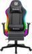 Геймерское кресло Defender Watcher полиуритановое с RGB подсветкой и подножкой (Черное) L703236 фото 2