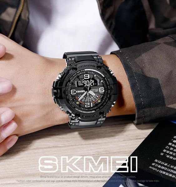 Мужские спортивные наручные часы Skmei 1617 Черные L900321 фото