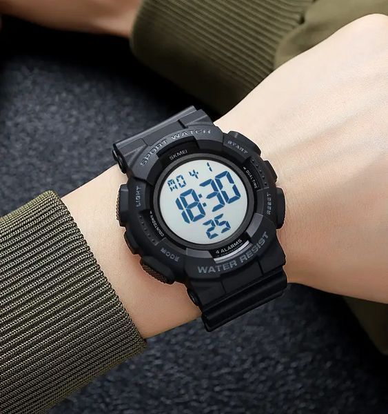 Чоловічий наручний спортивний годинник Skmei 2081 Чорний з білим L900669 фото
