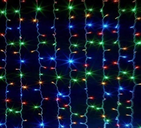 Гирлянда штора Водопад 240-B большая лампа 3D led цветная 3х2м (силиконовый провод с удлинением) L200627 фото
