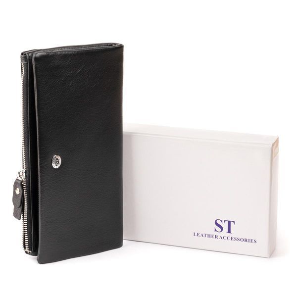 Кошелек-клатч из кожи с карманом для мобильного ST Leather 19310 Черный b19310 фото