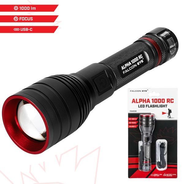 Ліхтар тактичний Falcon Eye Alpha 1000 RC (1000 Lm) Focus Rechargeable Type-C (FHH0122) DDAS303957 фото