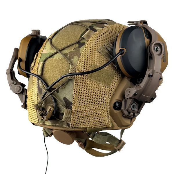 Комплект шлем Fast Helmet NIJ IIIA + наушники Walkers Razor Slim с чебурашкой + кавер Мультикам S L900661 фото