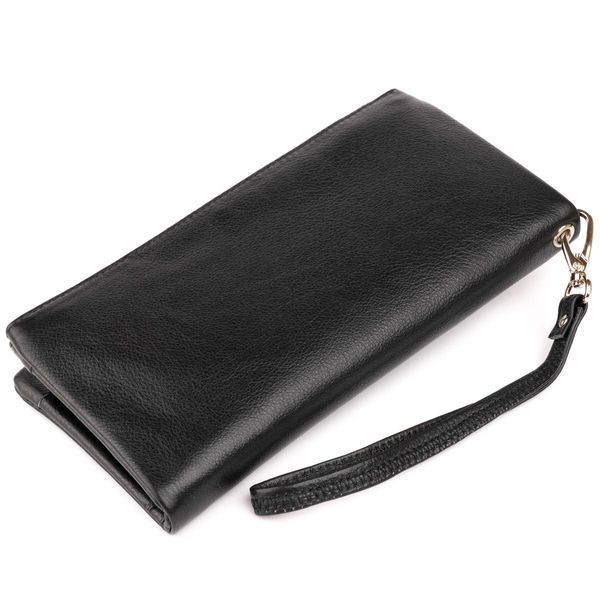 Кошелек-клатч из кожи с карманом для мобильного ST Leather 19310 Черный b19310 фото