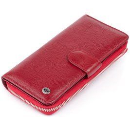 Вертикальный вместительный кошелек из кожи женский ST Leather 19307 Бордовый b19307 фото