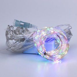 Гірлянда кімнатна штора Роса світлодіодна 3х3 м 200 LED 8 режимів 10 ниток Кольорова 173305ML фото