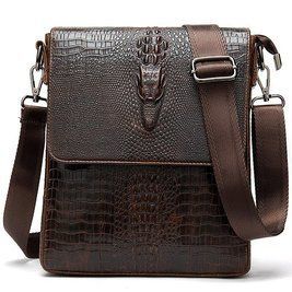 Сумка з тисненням під шкіру крокодила Vintage 20039 Коричнева b20039 фото