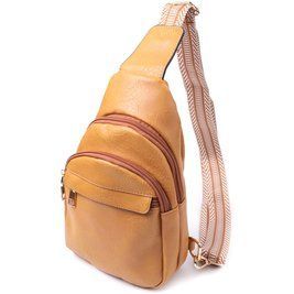 Женская сумка через плечо с отверстием для наушников из экокожи Vintage 22788 Желтая b22788 фото