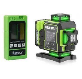 Лазерный уровень нивелир Huepar W04CG Premium 4D откалиброван 16 линий (с приемником Huepar LR5RG) L719237 фото