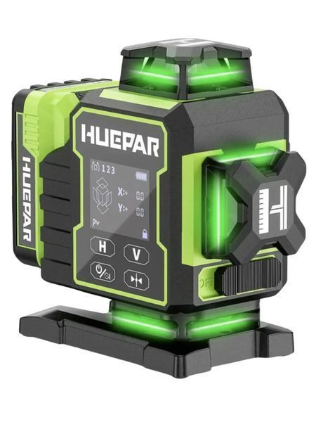 Лазерний рівень нівелір Huepar W04CG Premium 4D відкалібрований 16 ліній (з приймачем Huepar LR5RG) L719237 фото