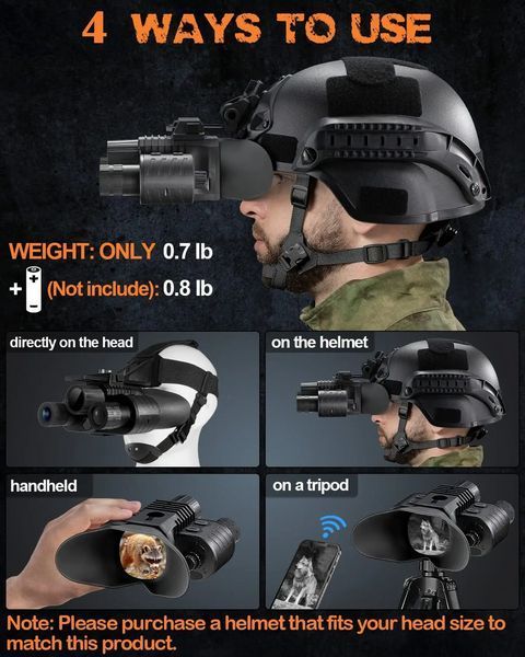 Прибор ночного видения NV-880 8x16MP с цифровым зумом 1080P HD WiFi 850nm (до 600м в темноте) L703023 фото