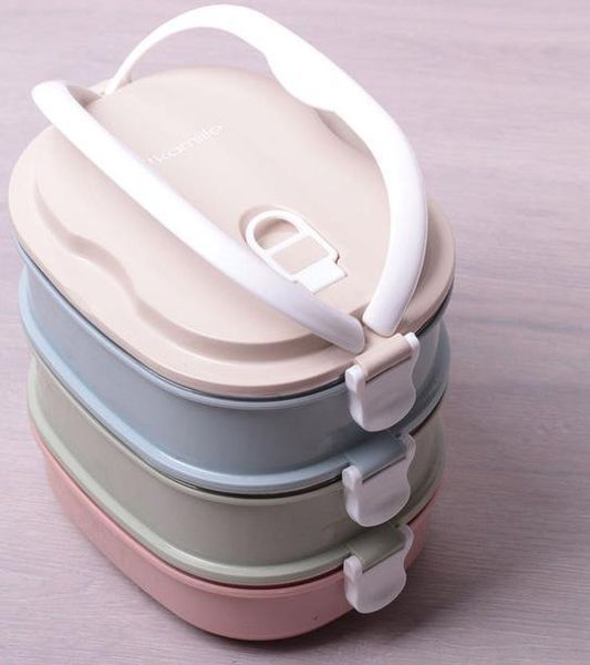 Ланч-бокс Kamille Food Box 3 ємності по 700 мл, 20х14.5х18.5см KM-2126 фото