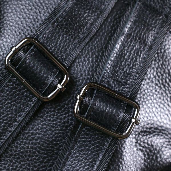 Женский кожаный рюкзак небольшой Vintage 20675 Черный 21х23х10 см b20675 фото