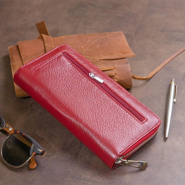 Вертикальний місткий гаманець зі шкіри жіночий ST Leather 19307 Бордовий b19307 фото
