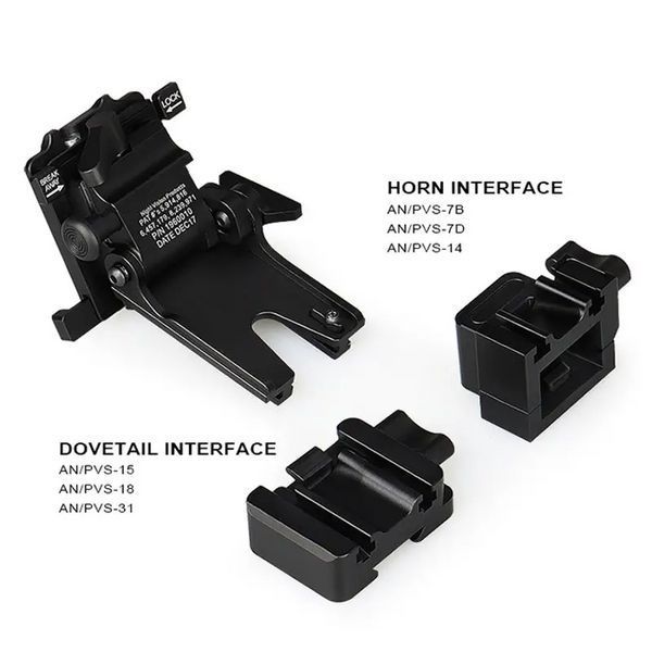 Крепление для NVG c Horn и Dovetail интерфейсами для PVS-7/14/15/18/21/31 Norotos CL24-0237 (Черный) L712302 фото