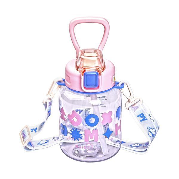 Бутылка для воды Gucgres детская 650 мл с ремешком розовая HP-14-43P фото