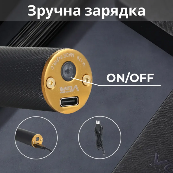 Тример для стрижки VGR V-179 акумуляторний з насадками, чорний LU-HP-V-179 фото