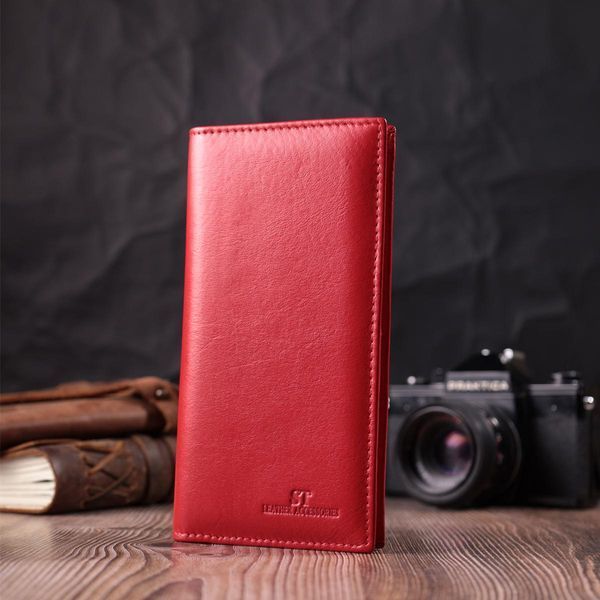 Вертикальный женский кошелек на магнитах из натуральной кожи ST Leather 22539 Красный b22539 фото