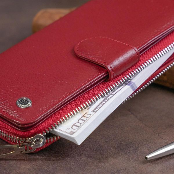 Вертикальний місткий гаманець зі шкіри жіночий ST Leather 19307 Бордовий b19307 фото
