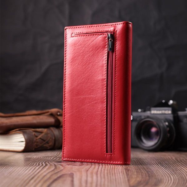Вертикальный женский кошелек на магнитах из натуральной кожи ST Leather 22539 Красный b22539 фото