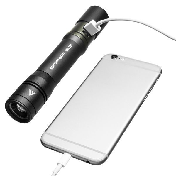 Ручной фонарь тактический Mactronic Sniper 3.3 (1020 Lm) Focus Powerbank Recharg Type-C DDAS302487 фото