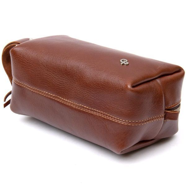 Кожаный мужской несессер Grande Pelle 11416 небольшой 18х10х8 см коричневый b11416 фото