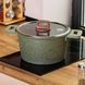 Большая кастрюля алюминиевая на 5,3 л MGC со стеклянной крышкой антипригарная &Oslash; 24 см зеленая LU-HP-4-446GR фото 6