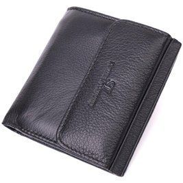 Компактный женский кошелек с монетницей снаружи из натуральной кожи ST Leather 22542 Черный b22542 фото