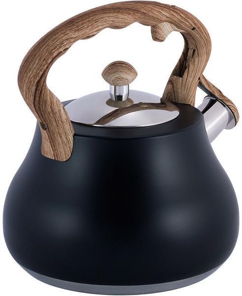Чайник Kamille Whistling Kettle Black 2.7л из нержавеющей стали со свистком (черный) KM-1092 фото