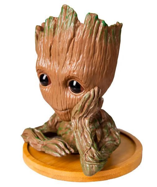 Горшок для цветов и канцелярии Грут Groot G1 + круглая подставка 14 см*10 см*7,5 см L703197 фото