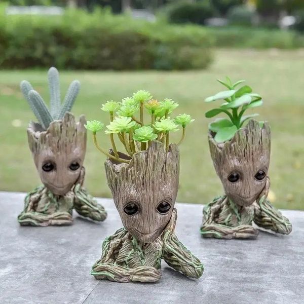 Горшок для цветов и канцелярии Грут Groot G1 + круглая подставка 14 см*10 см*7,5 см L703197 фото