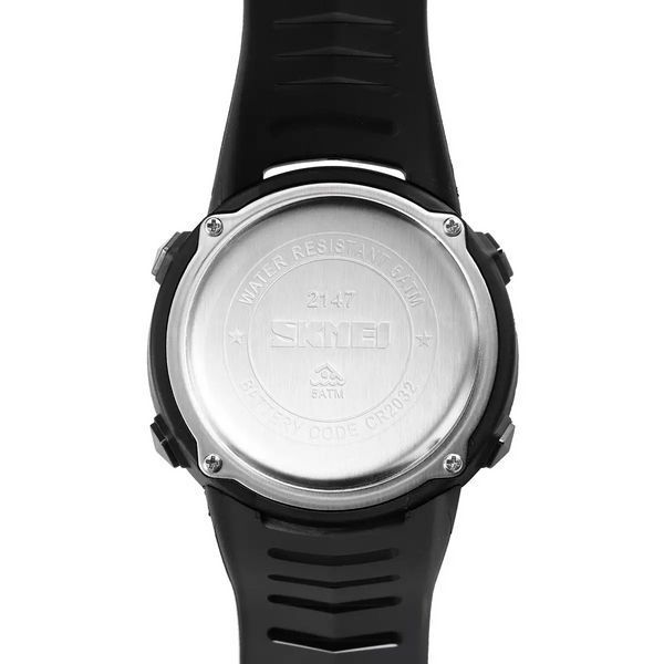 Годинник чоловічий спортивний з компасом Skmei 2147 Compass (Чорний з білим циферблатом) L703166 фото