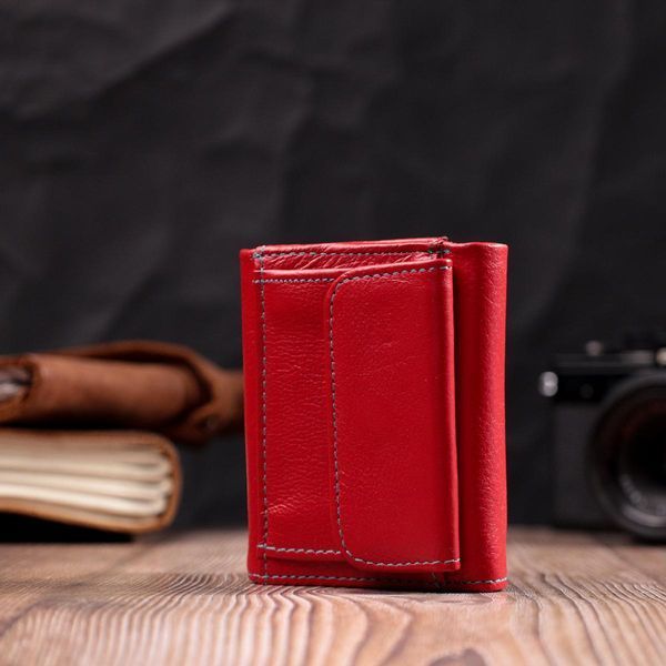 Яркий маленький кошелек для женщин из натуральной кожи ST Leather 19502 Красный b19502 фото