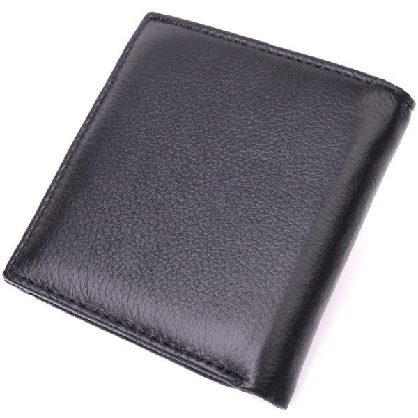 Компактный женский кошелек с монетницей снаружи из натуральной кожи ST Leather 22542 Черный b22542 фото