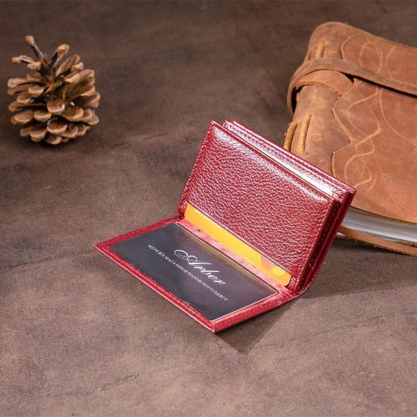 Визитница-книжка ST Leather 19218 Бордовая b19218 фото