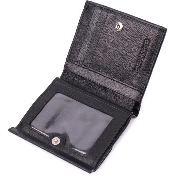 Компактный женский кошелек с монетницей снаружи из натуральной кожи ST Leather 22542 Черный b22542 фото