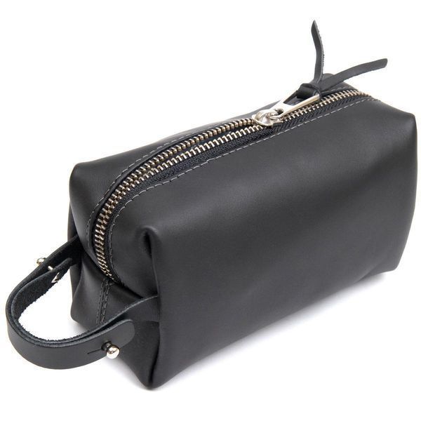 Косметичка для мужчин из натуральной кожи Grande Pelle 11507 с ручкой 15х8.5х6 см черная b11507 фото
