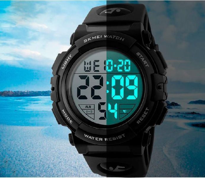 Чоловічий спортивний наручний годинник Skmei 1258 Чорний L125801 фото