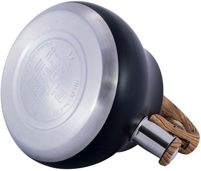 Чайник Kamille Whistling Kettle Black 2.7л из нержавеющей стали со свистком (черный) KM-1092 фото