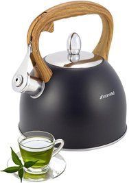 Чайник Kamille Whistling Kettle Black 2.5л из нержавеющей стали со свистком (черный) KM-1096 фото