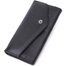 Кожаный женский кошелек с геометрическим клапаном ST Leather 22546 Черный b22546 фото