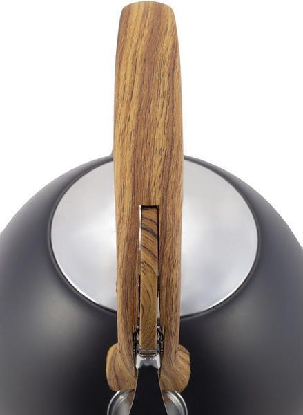 Чайник Kamille Whistling Kettle Black 2.5л з нержавіючої сталі зі свистком (чорний) KM-1096 фото