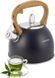 Чайник Kamille Whistling Kettle Black 2.5л з нержавіючої сталі зі свистком (чорний) KM-1096 фото 1