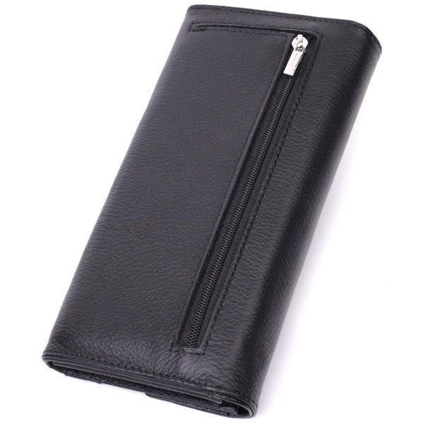 Шкіряний жіночий гаманець з геометричним клапаном ST Leather 22546 Чорний b22546 фото