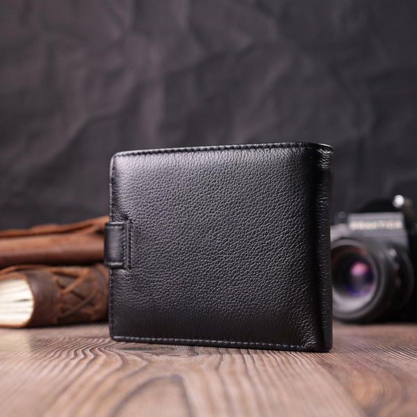 Горизонтальне чоловіче портмоне з натуральної шкіри ST Leather 22487 Чорний b22487 фото